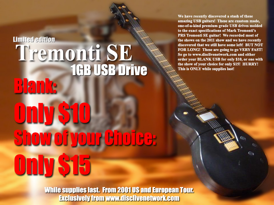 Get your Custom Tremonti SE 1GB USB Now! Tremonti USB Sale Graphic